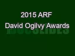 2015 ARF David Ogilvy Awards