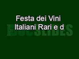 Festa dei Vini Italiani Rari e d