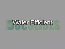 Water Efficient