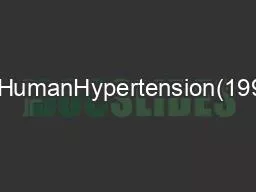 JournalofHumanHypertension(1997)11,139