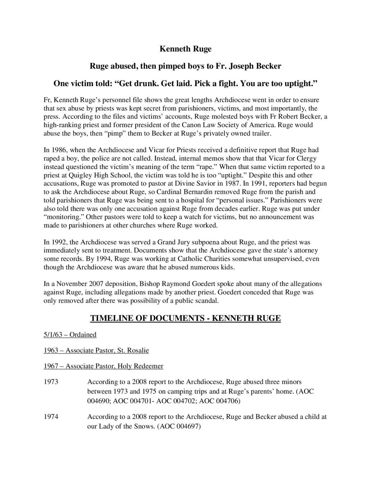 PDF-Kenneth RugeRuge abused, then pimped boys to Fr. Joseph BeckerOne vict