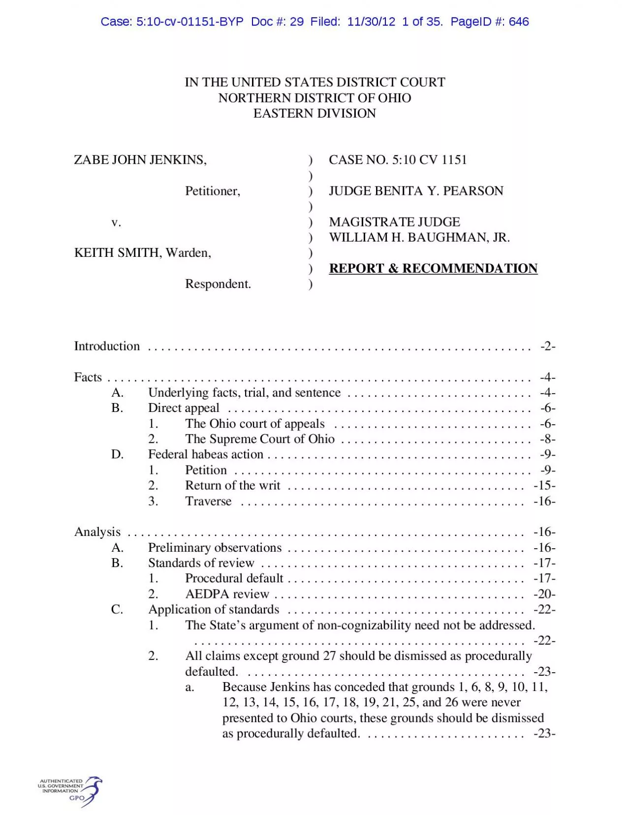 PDF-Case: 5:10-cv-01151-BYP Doc #: 29 Filed: 11/30/12 19 of 35. PageI