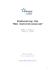 Elaborating the New Institutionalism James G