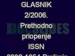 AGRONOMSKI GLASNIK 2/2006. Prethodno priopenje ISSN 0002-1954 Prelimin