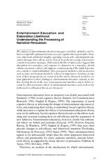 EntertainmentEducation and Elaboration Likelihood  Ent