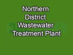 Northern District Wastewater Treatment Plant