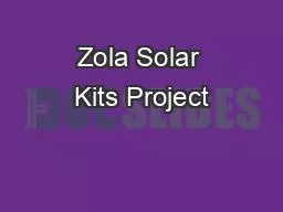 Zola Solar Kits Project