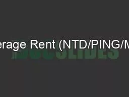 Average Rent (NTD/PING/MO)