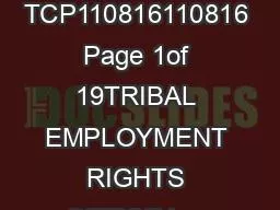 Current TCP110816110816 Page 1of 19TRIBAL EMPLOYMENT RIGHTS OFFICE Lap