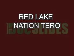 RED LAKE NATION TERO