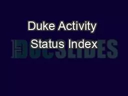 Duke Activity Status Index