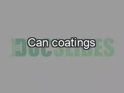 Can coatings