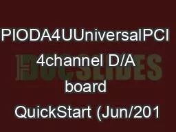 PIODA4UUniversalPCI 4channel D/A board QuickStart (Jun/201