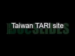 Taiwan TARI site
