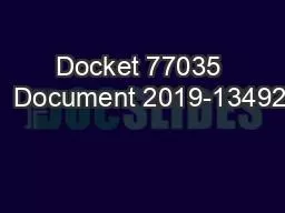 Docket 77035   Document 2019-13492