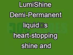 Loving LumiShine Demi-Permanent liquid’s heart-stopping shine and