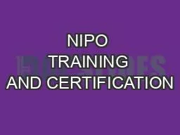 NIPO TRAINING AND CERTIFICATION