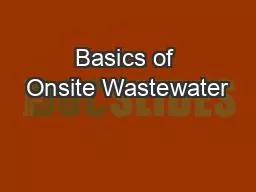 Basics of Onsite Wastewater