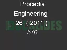 Procedia Engineering   26  ( 2011 )  576 