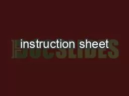 instruction sheet