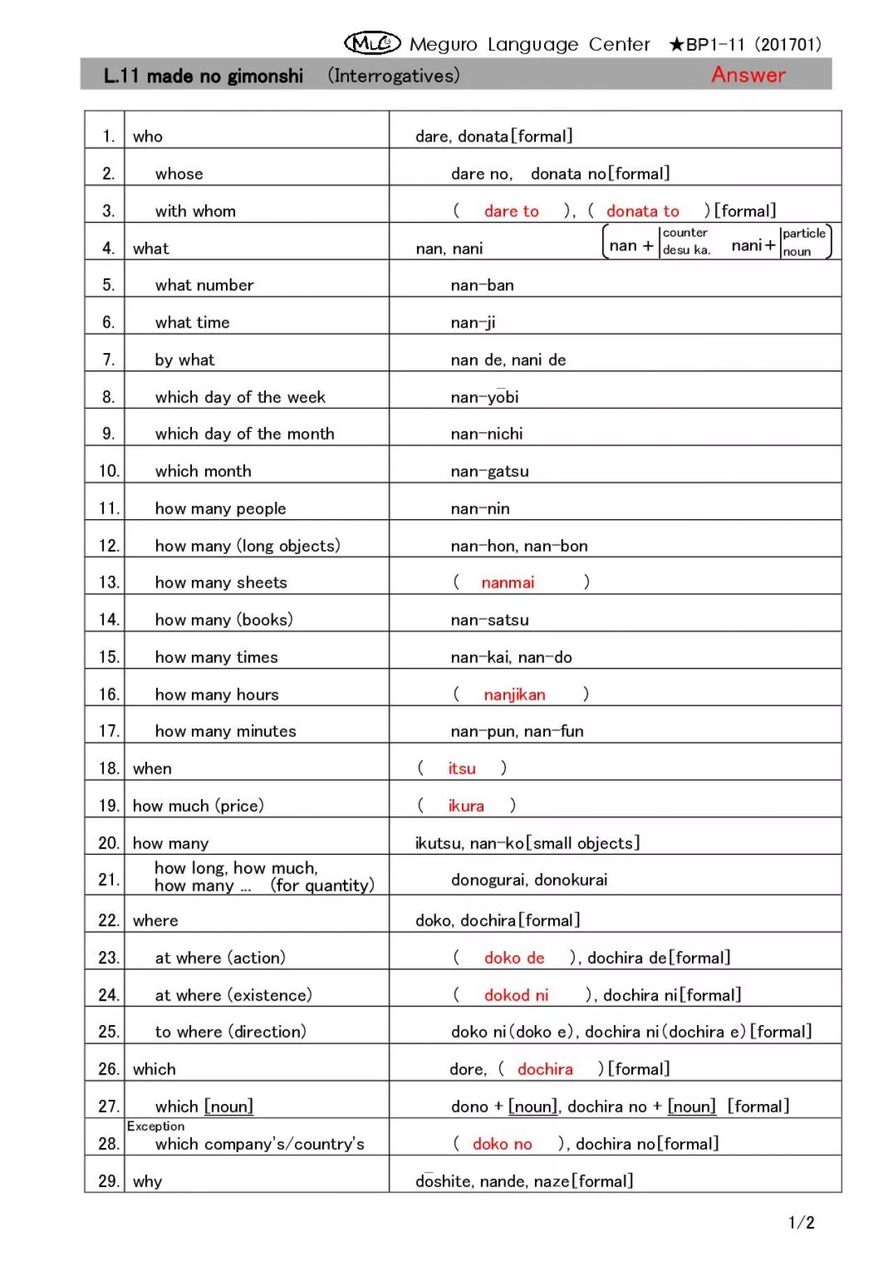 PDF-Meguro Language Center