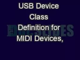 USB Device Class Definition for MIDI Devices,