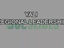 YALI REGIONAL LEADERSHIP
