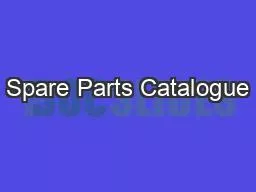 Spare Parts Catalogue