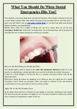 What You Should Do When Dental Emergencies Hits You?