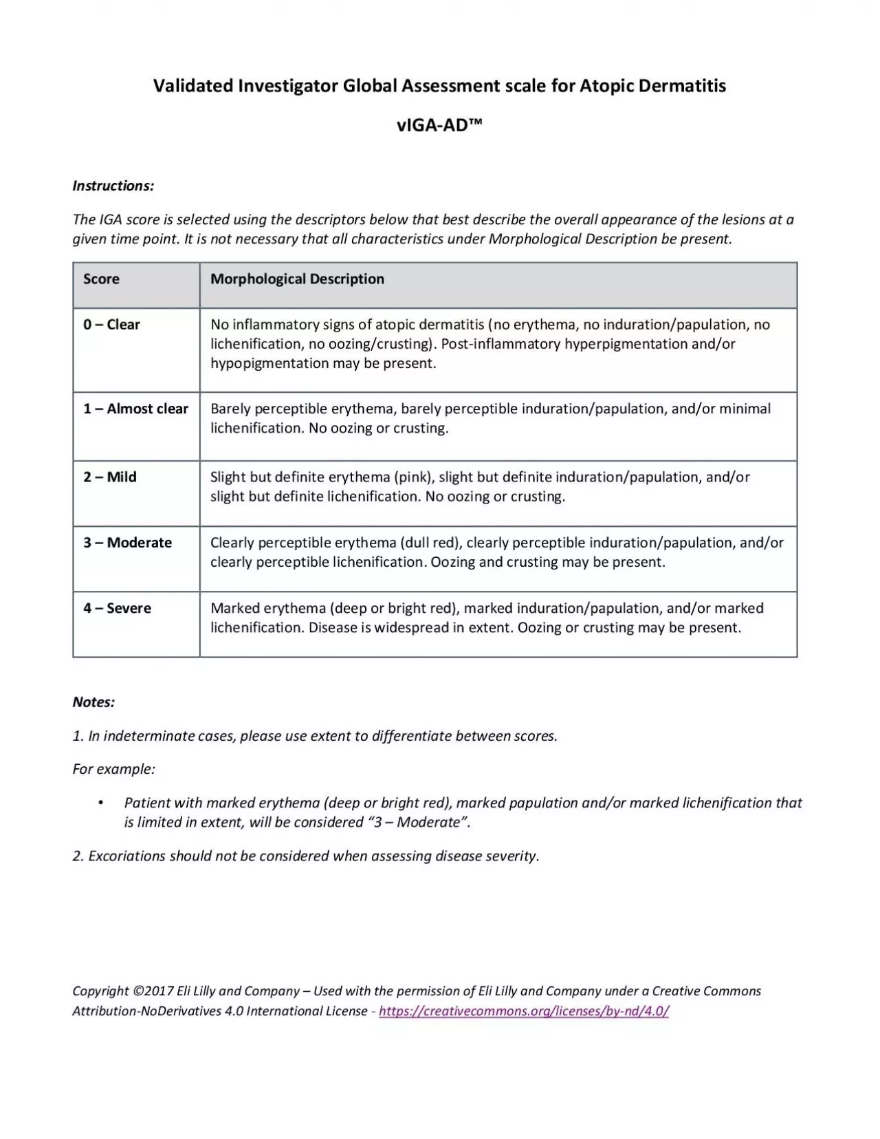 PDF-Validated Investigator Global Assessment scale forAtopic DermatitisvIG