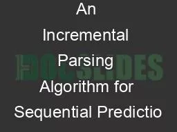 Active LeZi: An Incremental Parsing Algorithm for Sequential Predictio