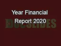 Year Financial Report 2020