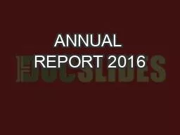 ANNUAL REPORT 2016