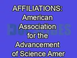 AFFILIATIONS: American Association for the Advancement of Science Amer