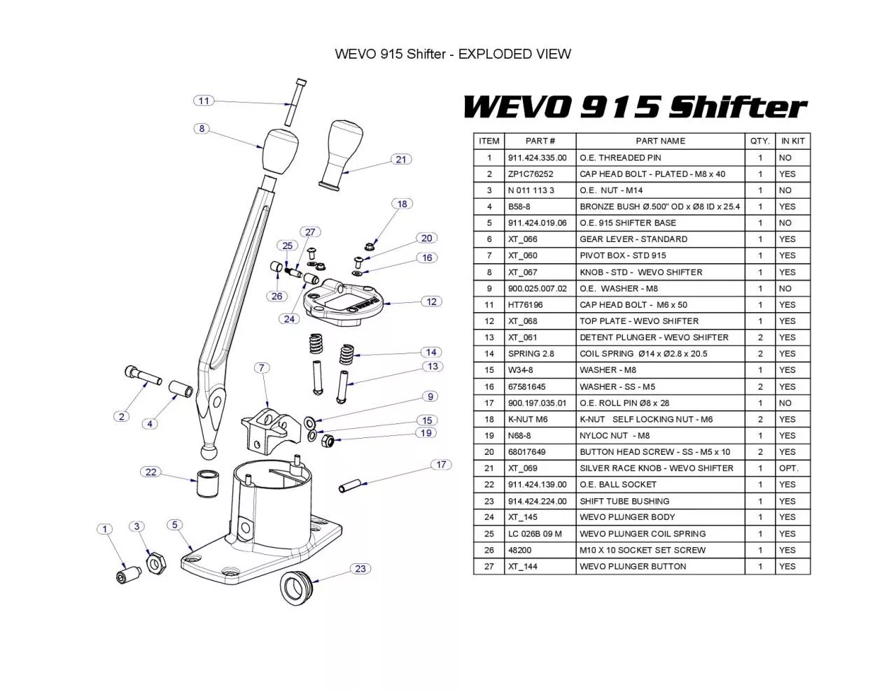 PDF-WEVO 915 Shifter - EXPLODED VIEW