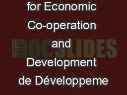 Organisation for Economic Co-operation and Development de Développeme