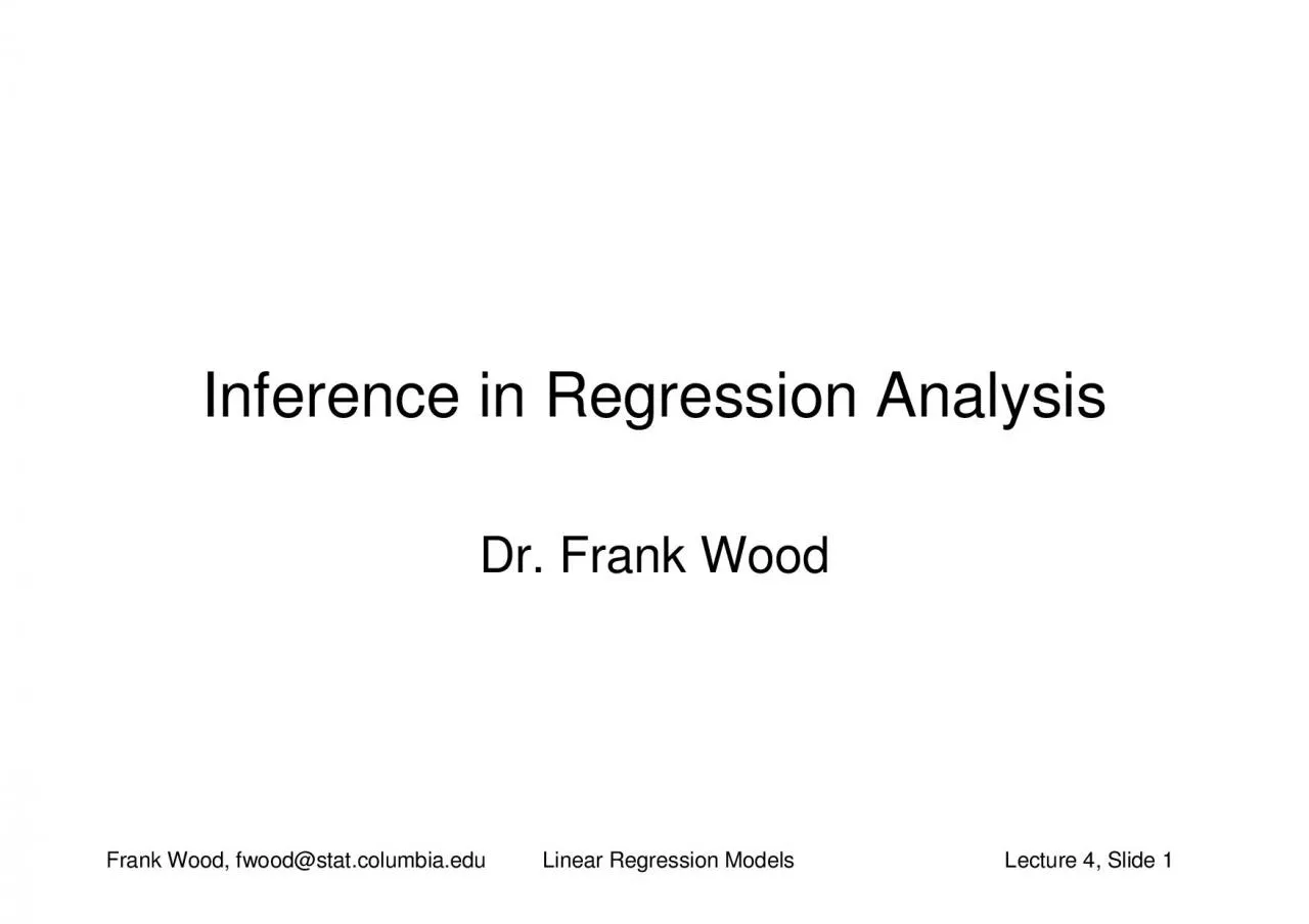 PDF-Frank Wood, fwood@stat.columbia.eduLinear Regression Models Lecture 4,