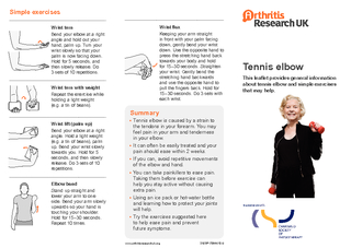 Tennis elbow This leaet provides general information a
