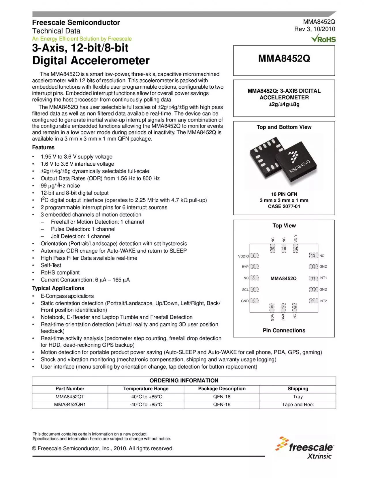 PDF-MMA8452QRev 3, 10/2010Freescale SemiconductorTechnical DataAn Energy E