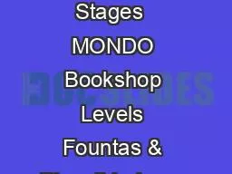 MONDO Reading  Stages  MONDO Bookshop Levels Fountas & Pinnell Indepen