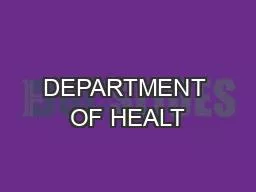 DEPARTMENT OF HEALT