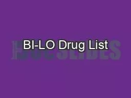 BI-LO Drug List