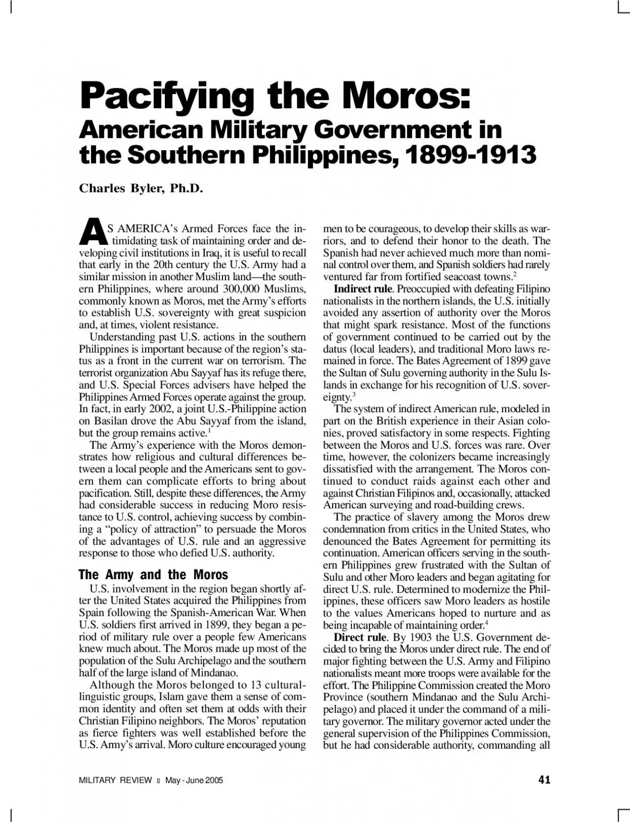 PDF-MILITARYREVIEWMay-June 2005S AMERICA’s Armed Forces face the in-t