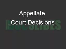 Appellate Court Decisions