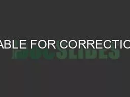 TABLE FOR CORRECTION