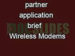 partner application brief   Wireless Modems