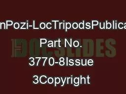 VisionPozi-LocTripodsPublication Part No. 3770-8Issue 3Copyright 