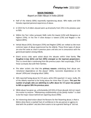 MAIN FINDINGS Report on Elder Abuse in India  x Half o
