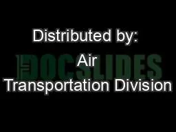 Distributed by:  Air Transportation Division
