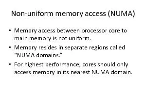 uniform memory access (NUMA)